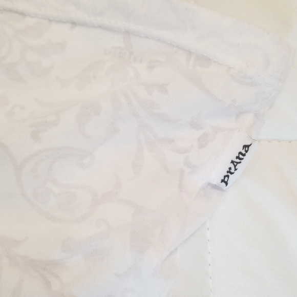 Prana Short Sleeve White Floral Top - Picture 6 of 7